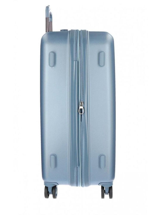 Movom Medium Hard Sky Blue Travel Suitcase with 4 Wheels Height 65cm