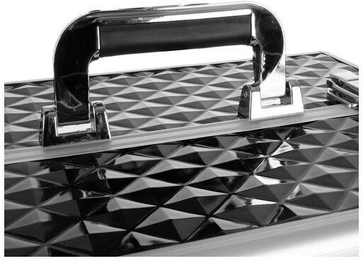 Soulima Metallic Cosmetic Case Black H42.5xW35xD24.5cm