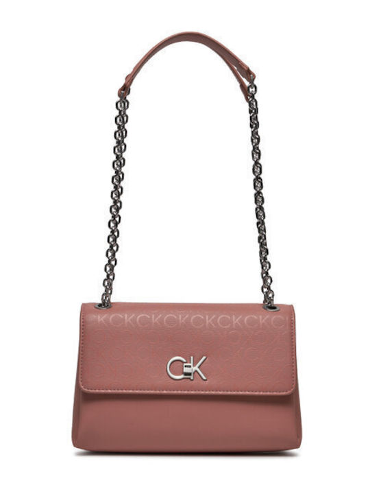 Calvin Klein Re-lock Ew Conv Γυναικεία Τσάντα Χιαστί Ροζ