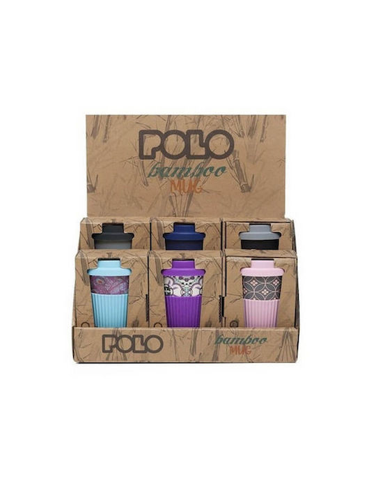 Polo Bamboo Cup with Lid Black 450ml