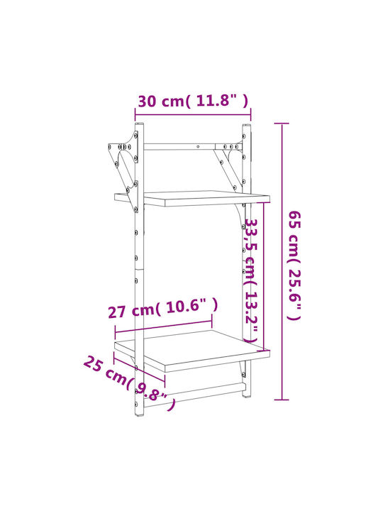 Regale Wand Sonoma Oak 2Stück 30x25x65cm