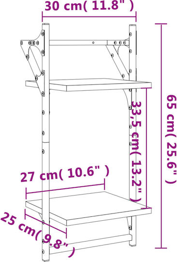 Regale Wand Sonoma Oak 2Stück 30x25x65cm