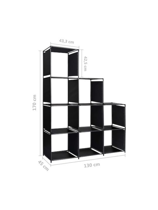 Bibliothek Schwarz 130x45x170cm