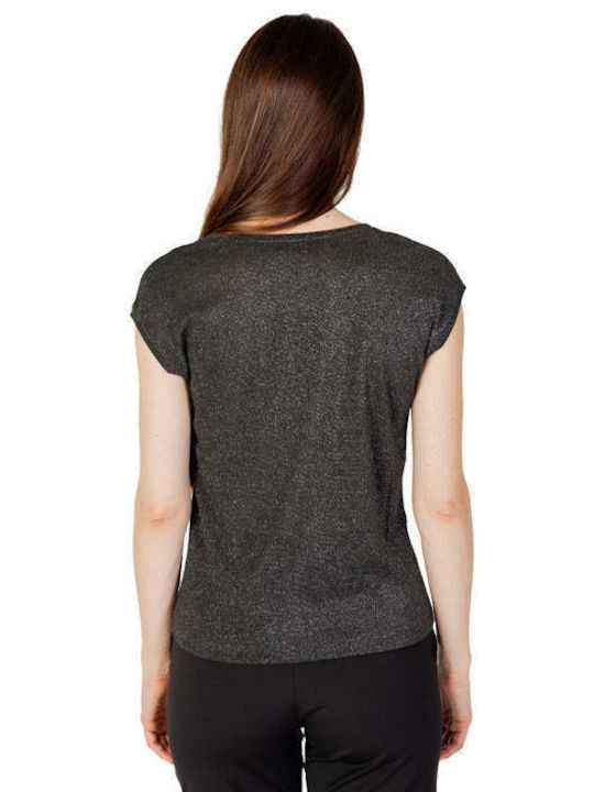 Only Women's T-shirt with V Neckline Black