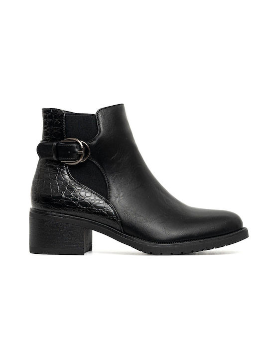 Politis shoes Leather Women's Ankle Boots Black