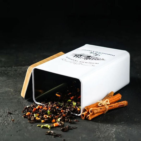 Viosarp Caseta Pentru Zahăr / Cafea Cu Capac Metalic Alb 9x6x16cm 1 Bucată