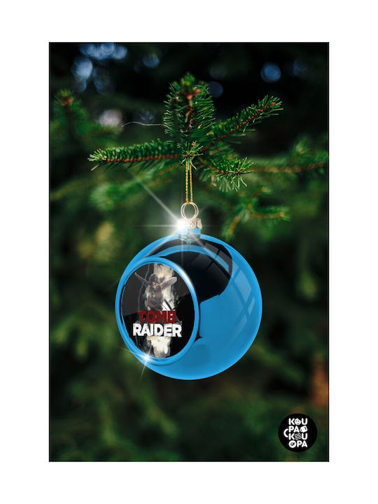 Weihnachtshänger Kugel Ornament Plastik Blau 8cm