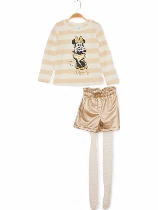 Kids' Set with Skirt Winter 2pcs Ecru-gold
