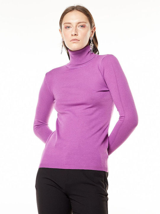 BSB Women's Long Sleeve Sweater Turtleneck VIOLA (Violet)