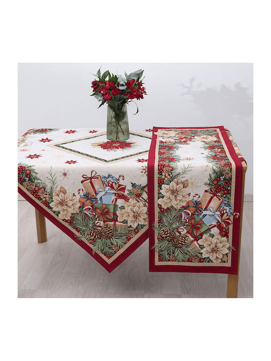 Dimeco Christmas Tablecloth Fabric L220xW140cm 1pcs