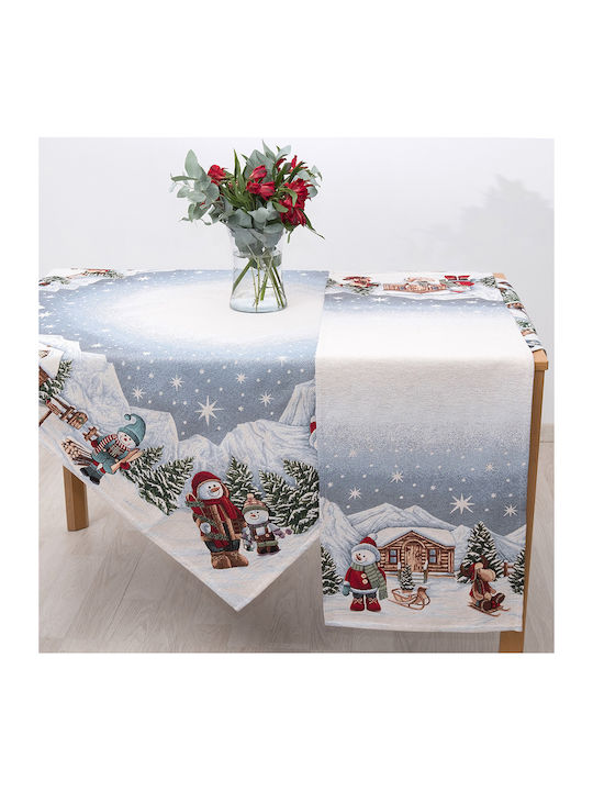 Dimeco Christmas Tablecloth Square Fabric L100xW100cm 1pcs