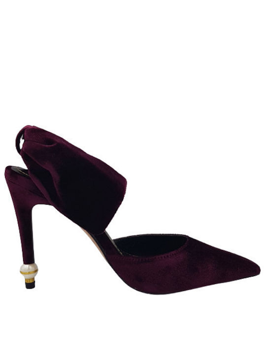 Ted Baker Anatomic Leather Pointed Toe Purple Heels