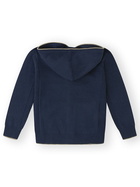 Canada House Kids Cardigan Knitted with Hood Navy Blue