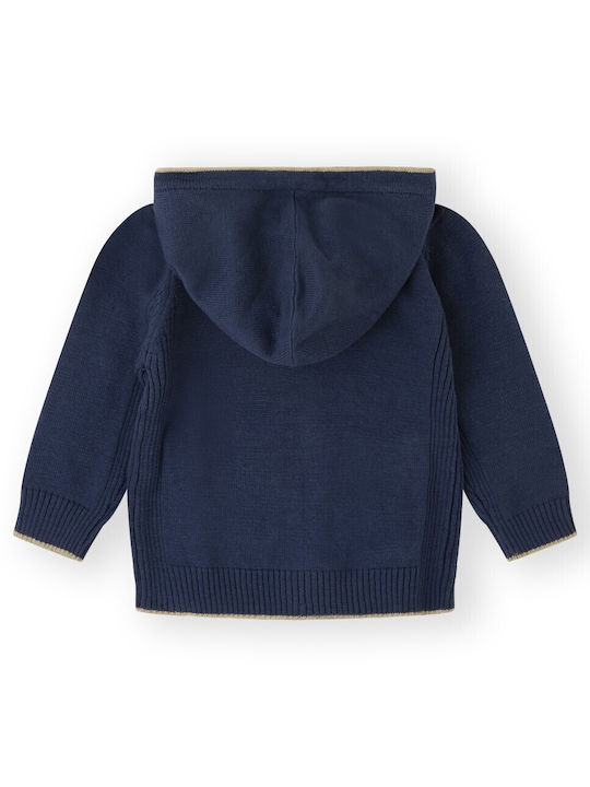 Canada House Kids Cardigan Knitted with Hood Navy Blue