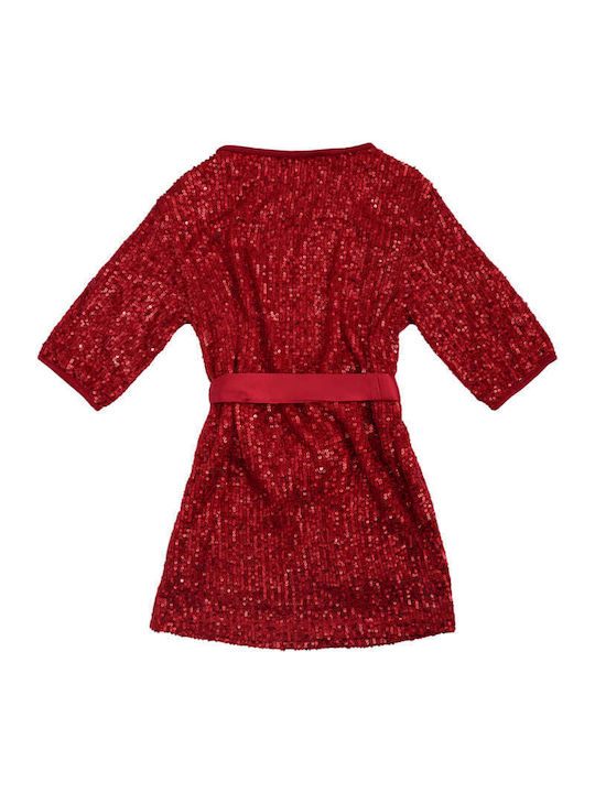 Chief Kids Dress with Sequins Red