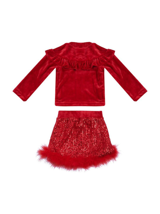 Chief Kids Set with Skirt Winter 2pcs Red