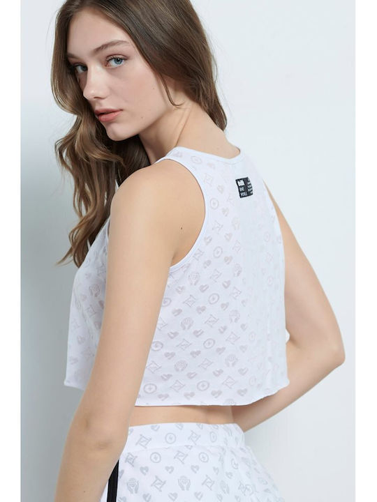 BodyTalk Γυναικείο Αθλητικό Crop Top Αμάνικο White