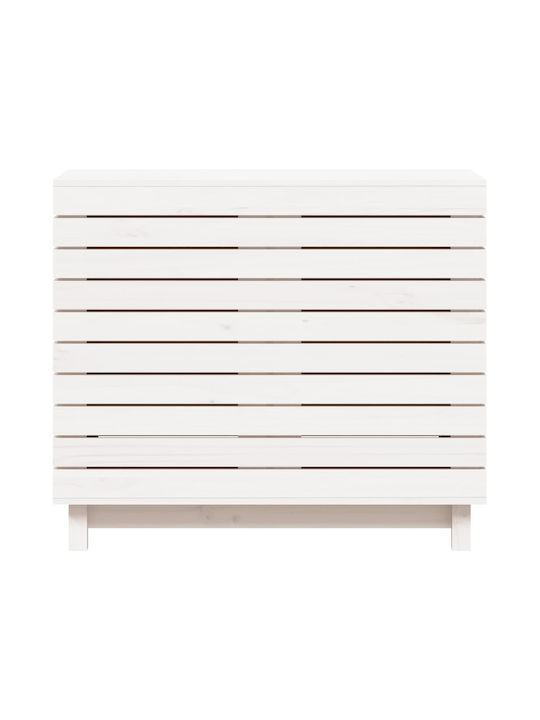 vidaXL Wooden Laundry Basket with Lid 88.5x44x76cm White