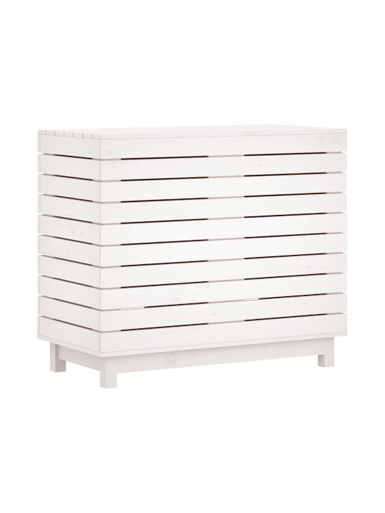 vidaXL Wooden Laundry Basket with Lid 88.5x44x76cm White