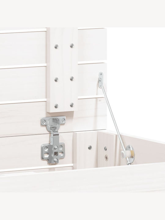 vidaXL Wooden Laundry Basket with Lid 88.5x44x76cm White