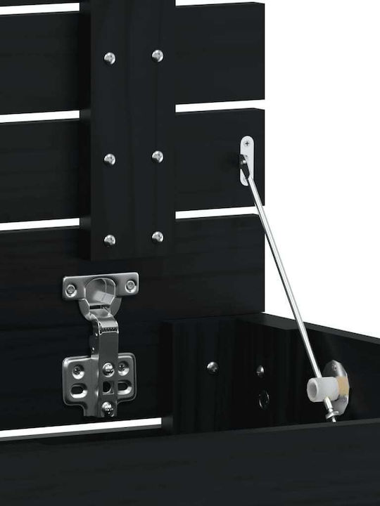 vidaXL vidaXL Holz Wäschekorb Mit Deckel 88,5x44x76cm Schwarz