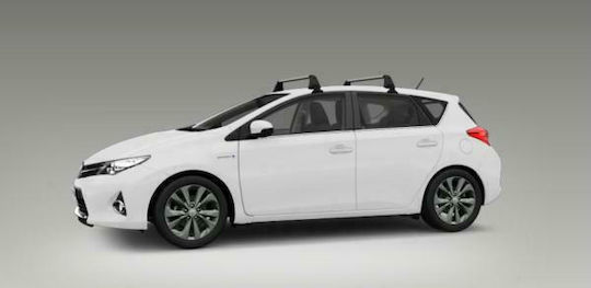 Toyota Таванни Стелки за Автомобил от Алуминий за Toyota Auris 5D 2012-2018 с Крака за Покривен Багажник и Заключване Сребристи