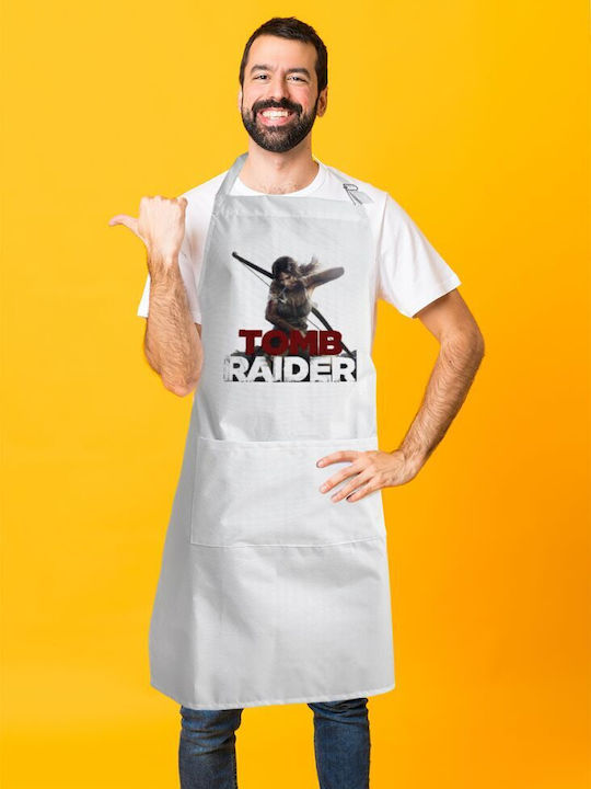 Koupakoupa Tomb Raider Waterproof Кърпа за готвене White KP_20667_APRON-BBQ-ADULT 1бр