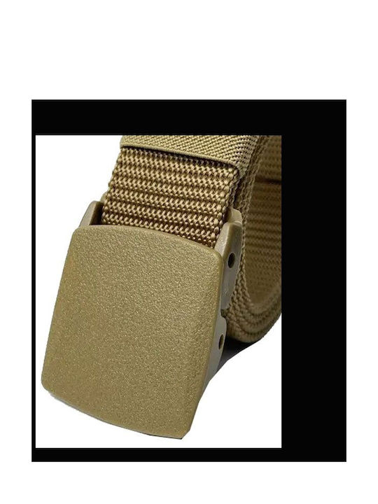 Luciano Faketti Men's Fabric Webbing Belt Belt Beige