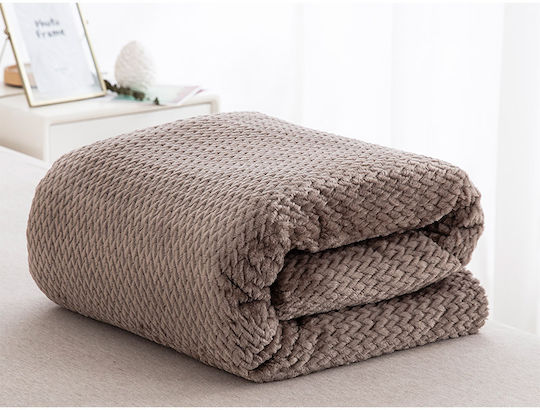 Liolios Home Jf-09 Blanket Fleece Single 160x240cm Brown/Gray