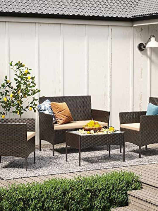 Garden & Outdoor Furniture Sets Living Room Set 4 Pieces Songmics