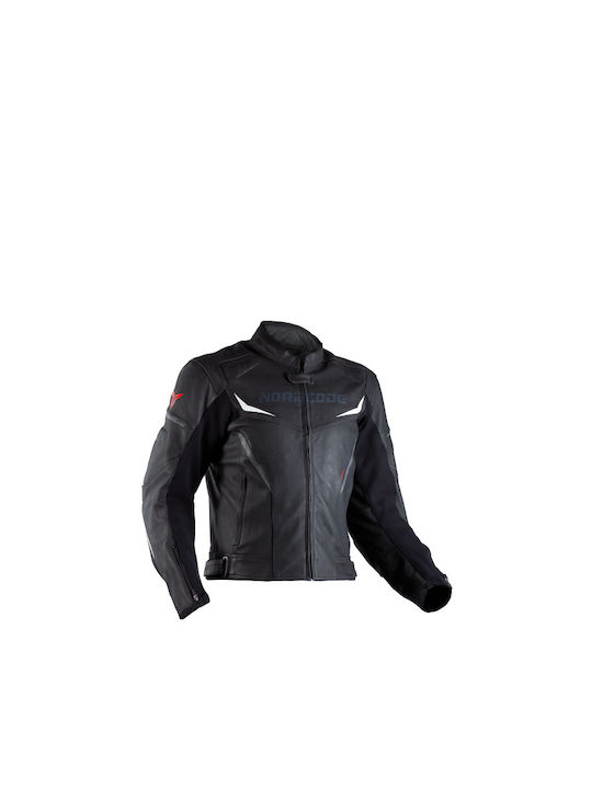Nordcode Striker Men's Motorcycle Jacket Leather 4 Seasons Black/Red