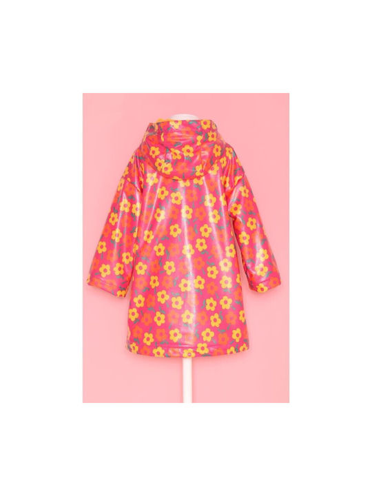 Agatha Ruiz De La Prada Waterproof Kids Coat Long with Hood Orange