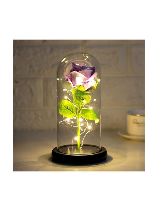 Ewige Rose Lila 22cm in Yala mit LED 1Stück