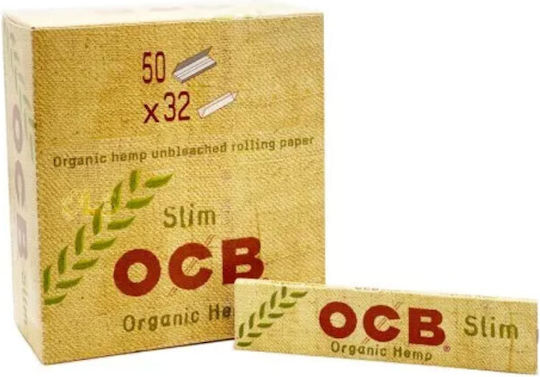 Ocb Organic Hemp Χαρτάκια Στριφτού Τσιγάρου Slim King Size 32 φύλλα 50τμχ