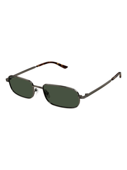 Gucci Sunglasses with Gray Metal Frame and Green Lens GG1457S 003