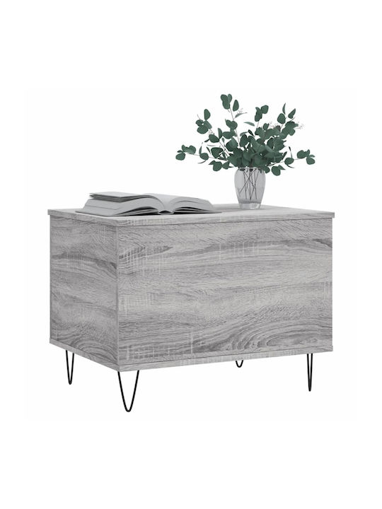 Square Central Wooden Coffee Table Gray Sonoma M60xL44.5xH45cm