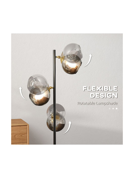 HomCom Floor Lamp H162xW36cm. Black