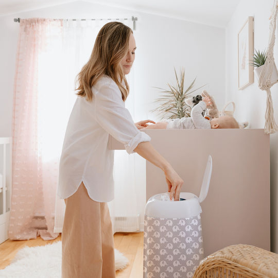 AngelCare Decorative Cover for Diaper Bin Gray