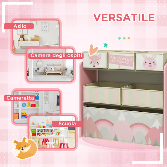 Zonekiz Toy Storage System made of Fabric Pink 63x30x66cm 1pcs
