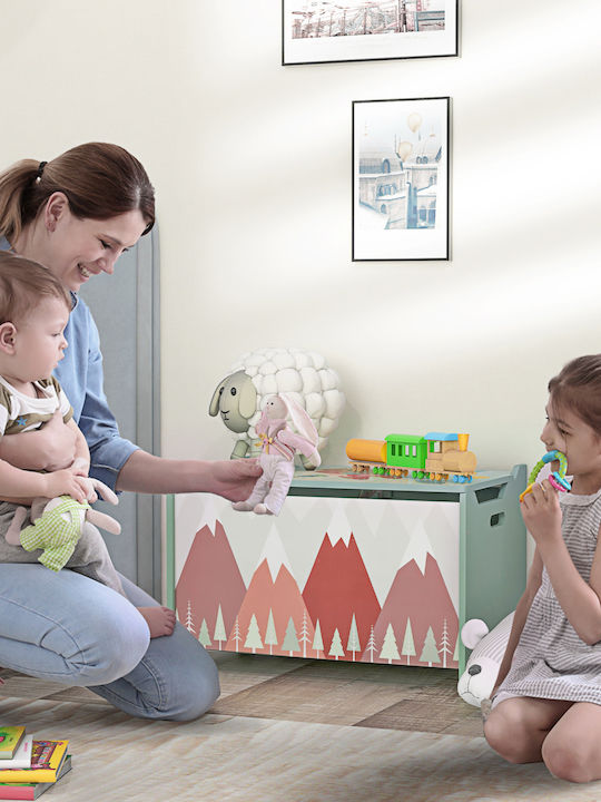 Zonekiz Детска кутия за съхранение Зелен 60x37x39см 1бр