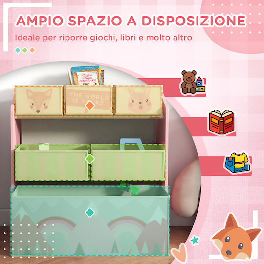 Zonekiz Toy Storage System made of Fabric Pink 63x30x66cm 1pcs