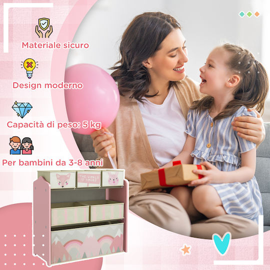 Zonekiz Toy Storage System made of Fabric Pink 63x30x66cm 1pcs