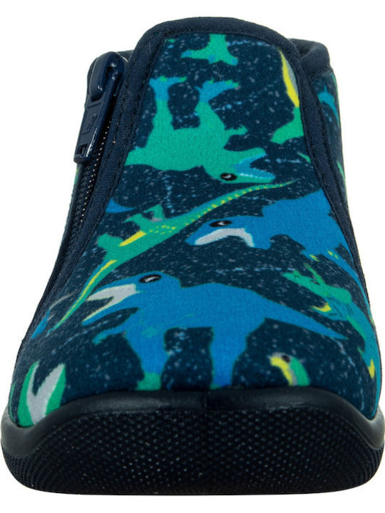 Kinderhausschuhe Stiefel Marineblau
