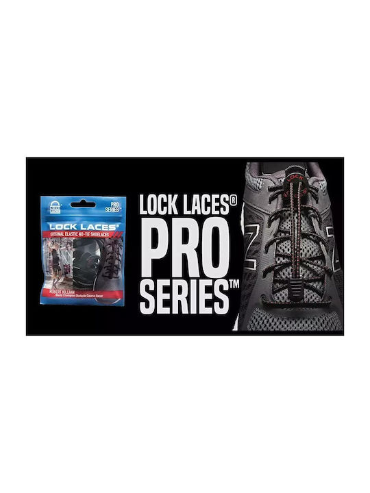 Lock Laces Series Robert Killian Κορδόνια Παπουτσιών Ελαστικά Μαύρα 2τμχ 122cm