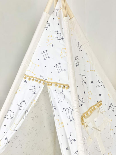 Velvet White Cort pentru Copii Indian Stars