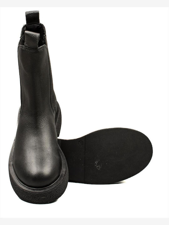 Leather Women's Ankle Boots Black