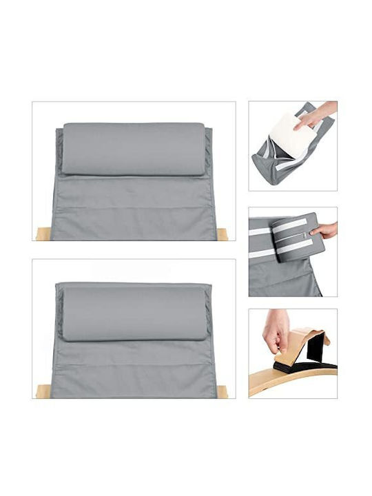 Schaukelstuhl mit Fußhocker Light Grey 67x91x125cm