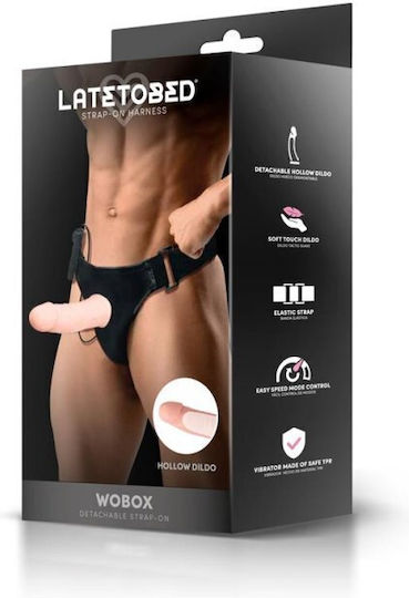 Control Harness με Dildo 16.5cm και Δόνηση στο χρώμα του δέρματος