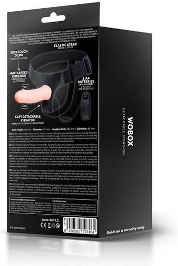 Control Harness με Dildo 16.5cm και Δόνηση στο χρώμα του δέρματος