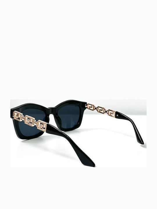 Looks Style Eyewear Unisex Γυαλιά Ηλίου με Μαύρο Κοκκάλινο Σκελετό και Μαύρο Φακό 74CAM-03208